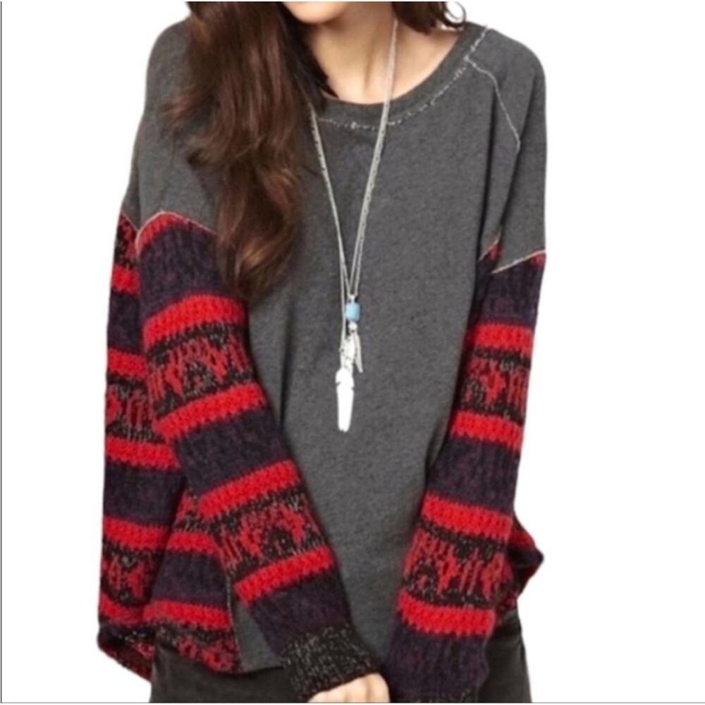 Free People Sinner Sweater Knit Sweatshirt S